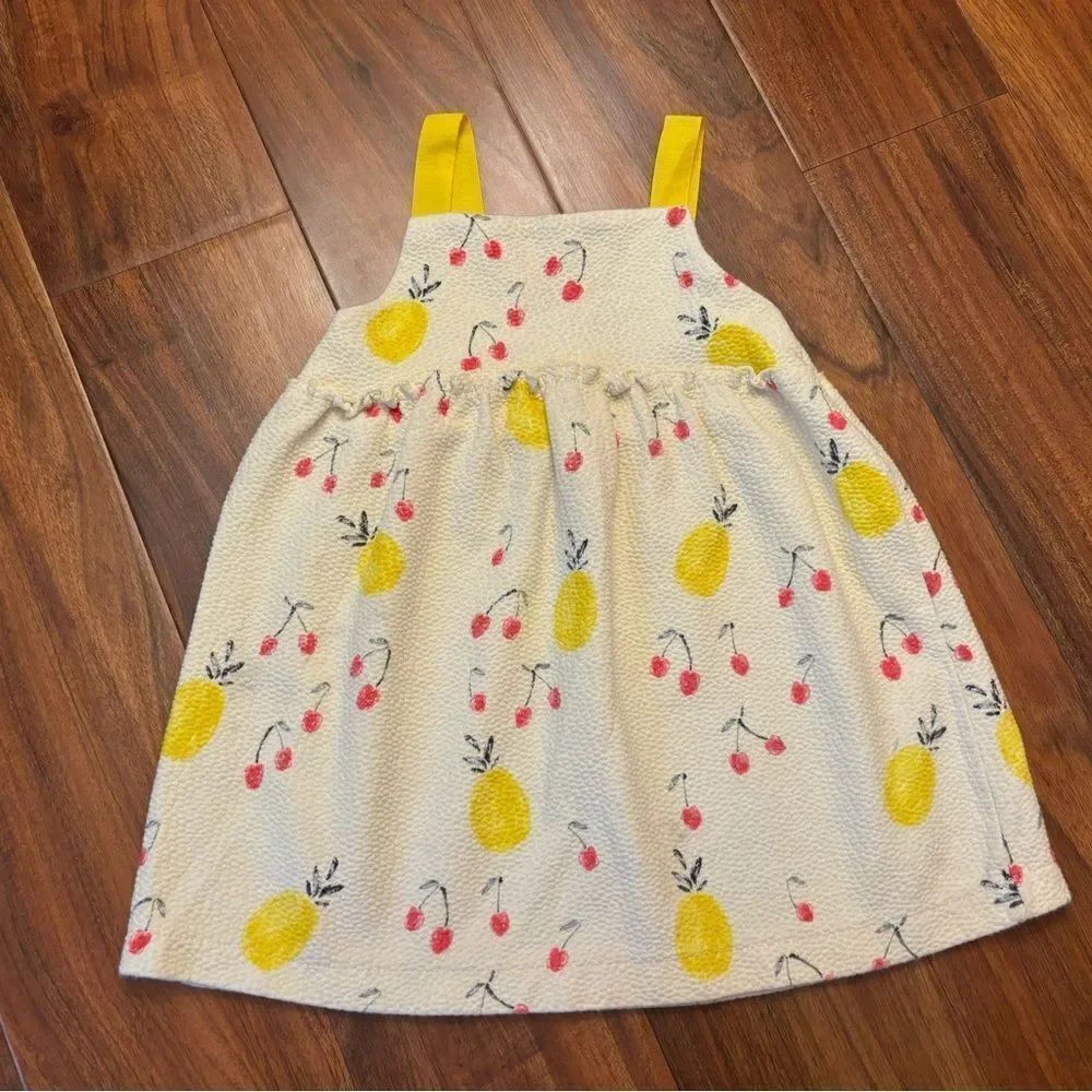 Zara yellow fruit cherry pineapple dress